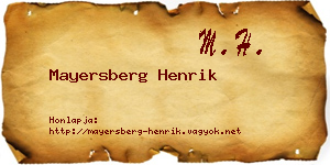 Mayersberg Henrik névjegykártya